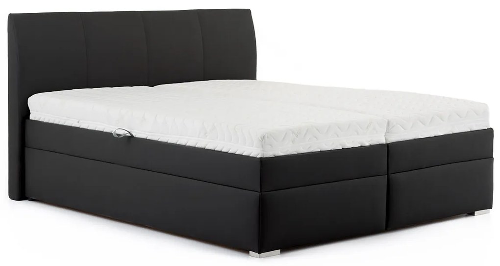 DREVONA® Manželská posteľ 180x200 SONIA, čierna koženka Eternity 14