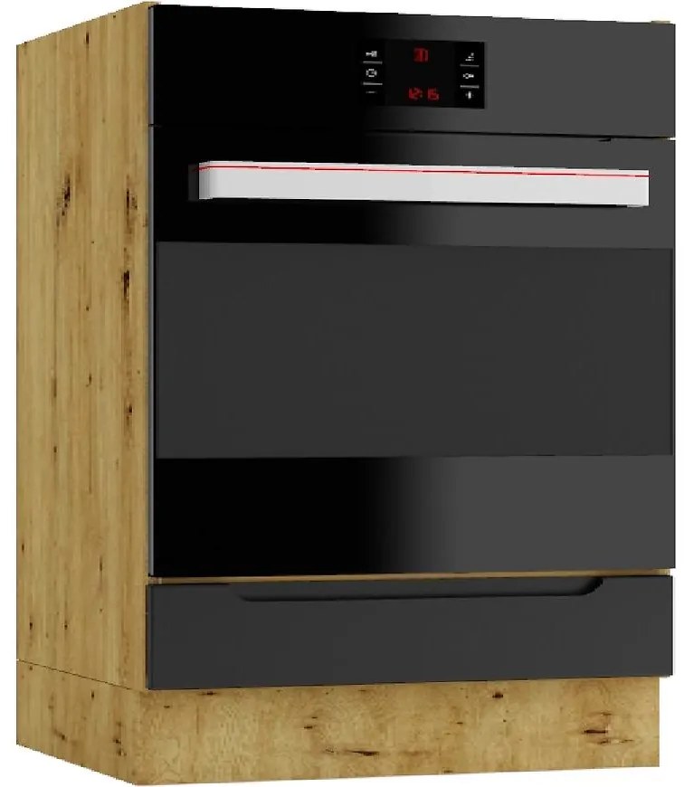 Kuchynská skrinka Isabel DK60 čierna/artisan