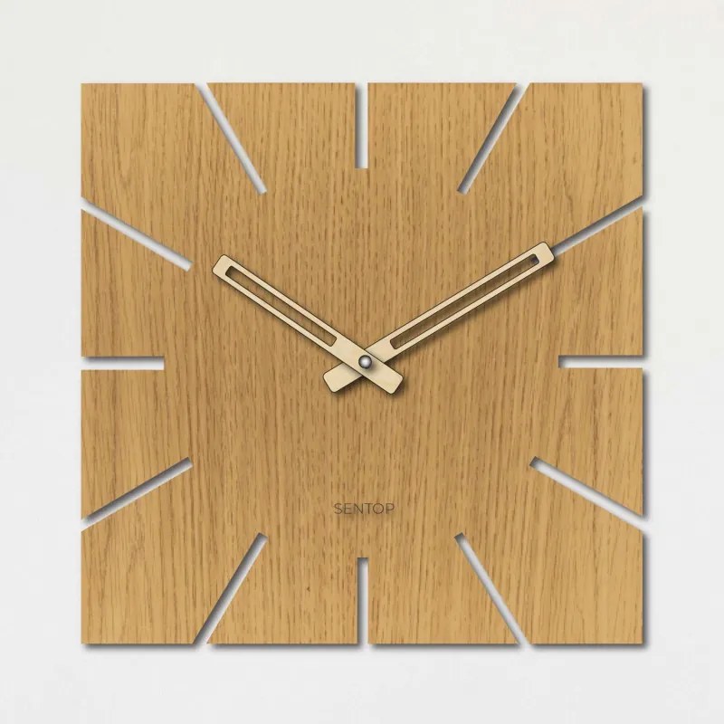 Štvorcové hodiny na stenu Javor, Dub, Orech, Buk | SENTOP HDFK032