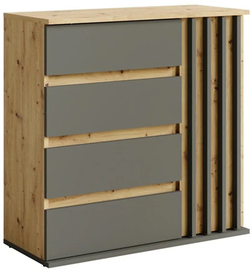 Komoda Doris 1d4s Dub Artisan/Šedá