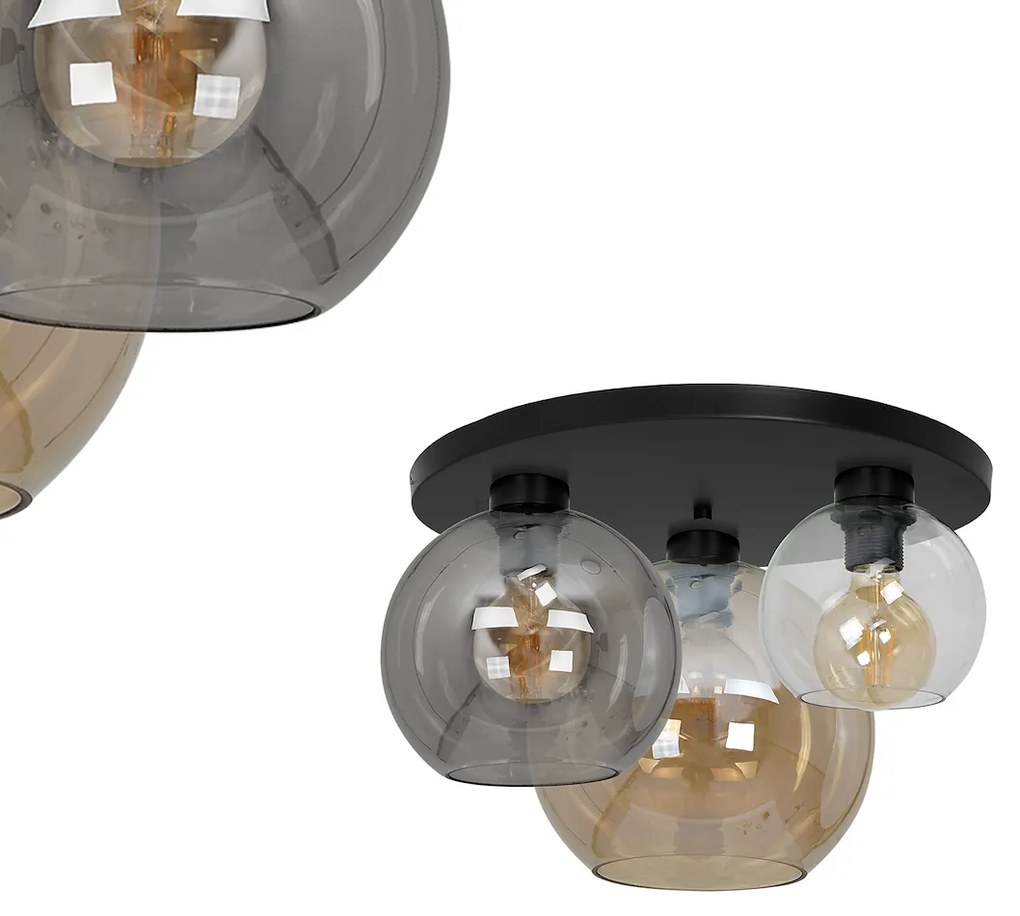 Stropné svietidlo Sofia, 3x sklenené tienidlo (mix 3 farieb), b, o