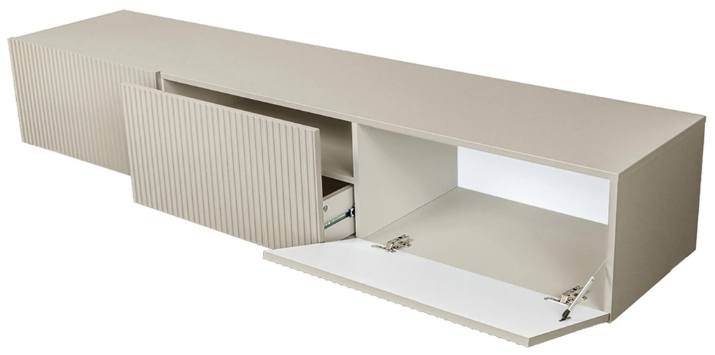 Závesná TV skrinka Nicole 200 cm so zásuvkou - kašmírová