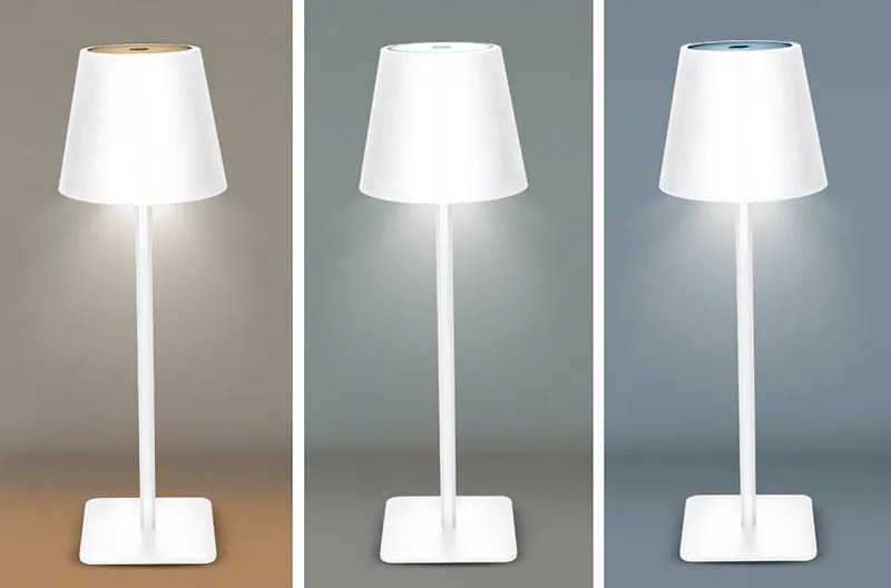 SOLIGHT LED nabíjacia lampička Lucca, 120lm, zmena CCT, stmievanie, biela