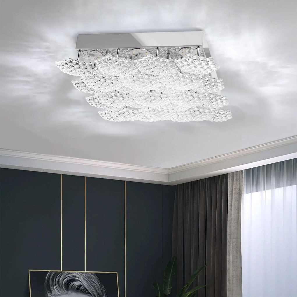 Toolight Toolight, LED stropné svietidlo 38x35cm, 40W, 4000K, 3600lm, MS015-C, chrómová, OSW-09627