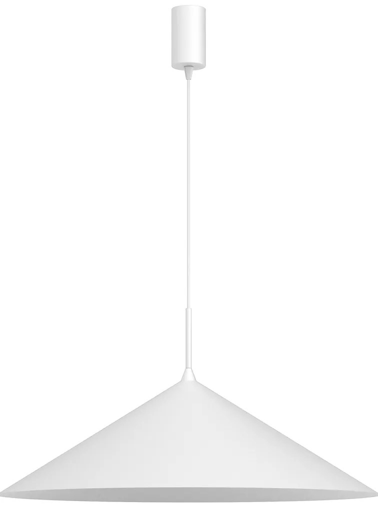 EUlight Závesné svietidlo Capital, 1x biele kovové tienidlo, (fi 60cm), w
