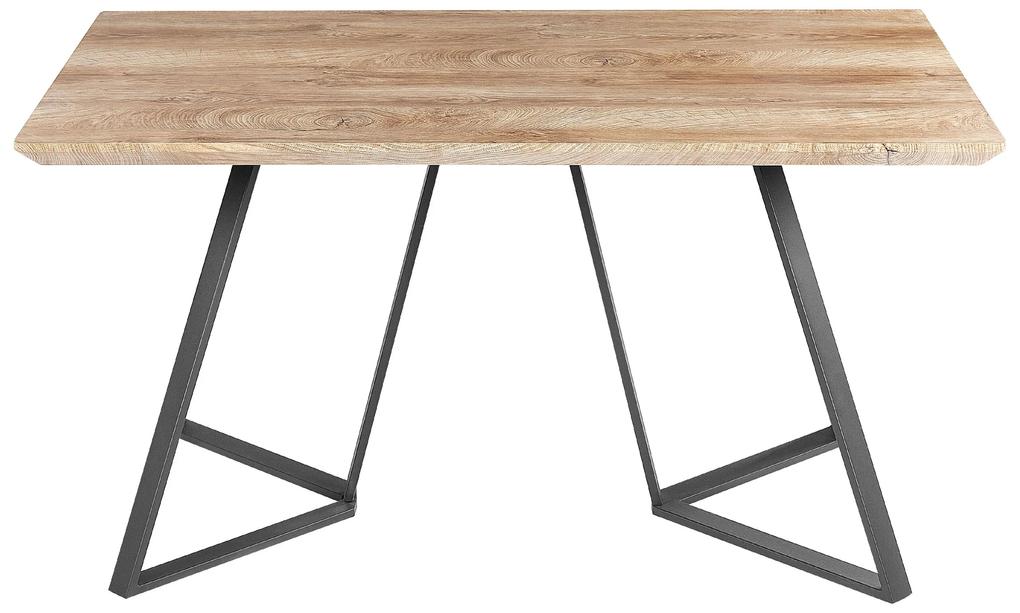 Jedálenský stôl 140 x 80 cm svetlé drevo/čierna UPTON Beliani