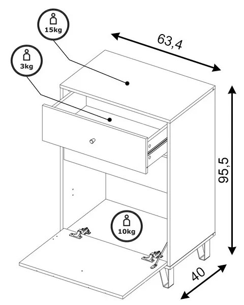 Komoda Bilbao 63,4 cm dub Tabak Craft