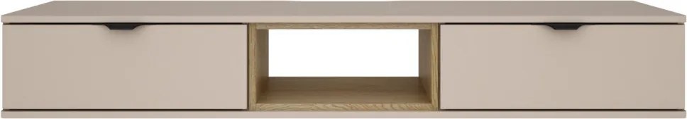 Závesný TV stolík Avola, béžová kašmír/dub cremona