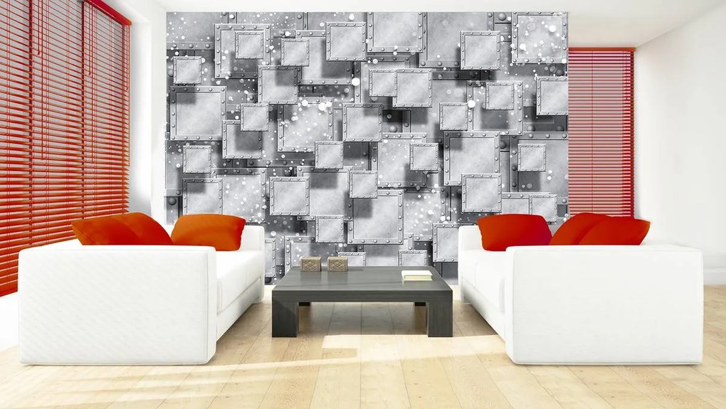 Fototapeta - Šedá abstrakcia (254x184 cm)