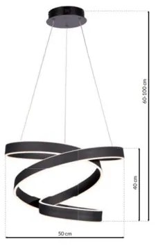 LED Luster na lanku ANDROMEDA LED/45W/230V