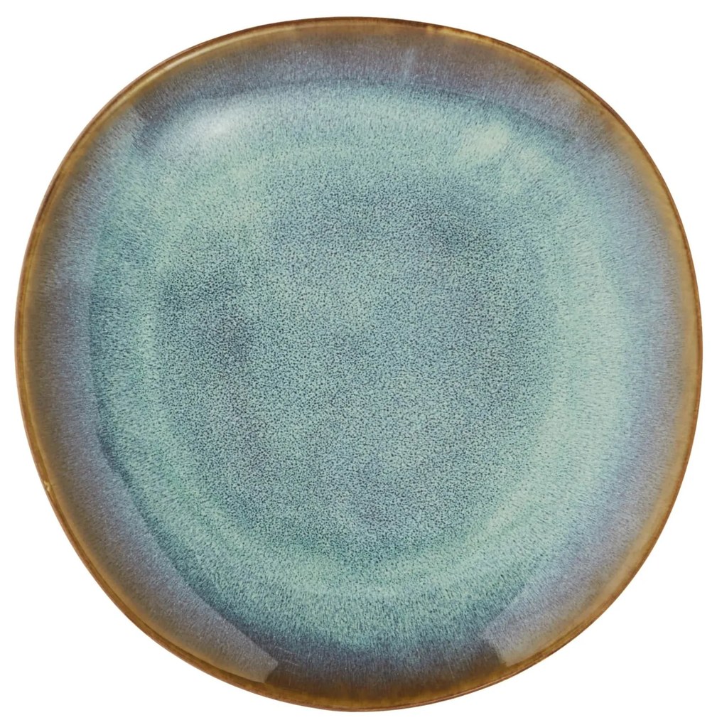 MADAM STOLTZ Obedový tanier Green Reactive Glaze