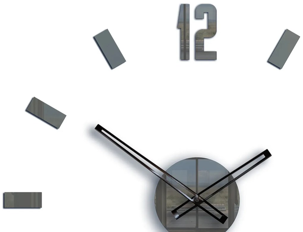 Nástěnné samolepící hodiny Point 50 cm šedé
