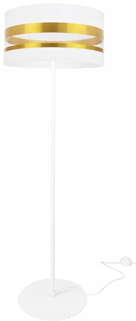 Stojacia lampa Intense Gold, 1x textilné tienidlo (výber zo 6 farieb), (výber z 3 farieb konštrukcie), (fi 40cm), o