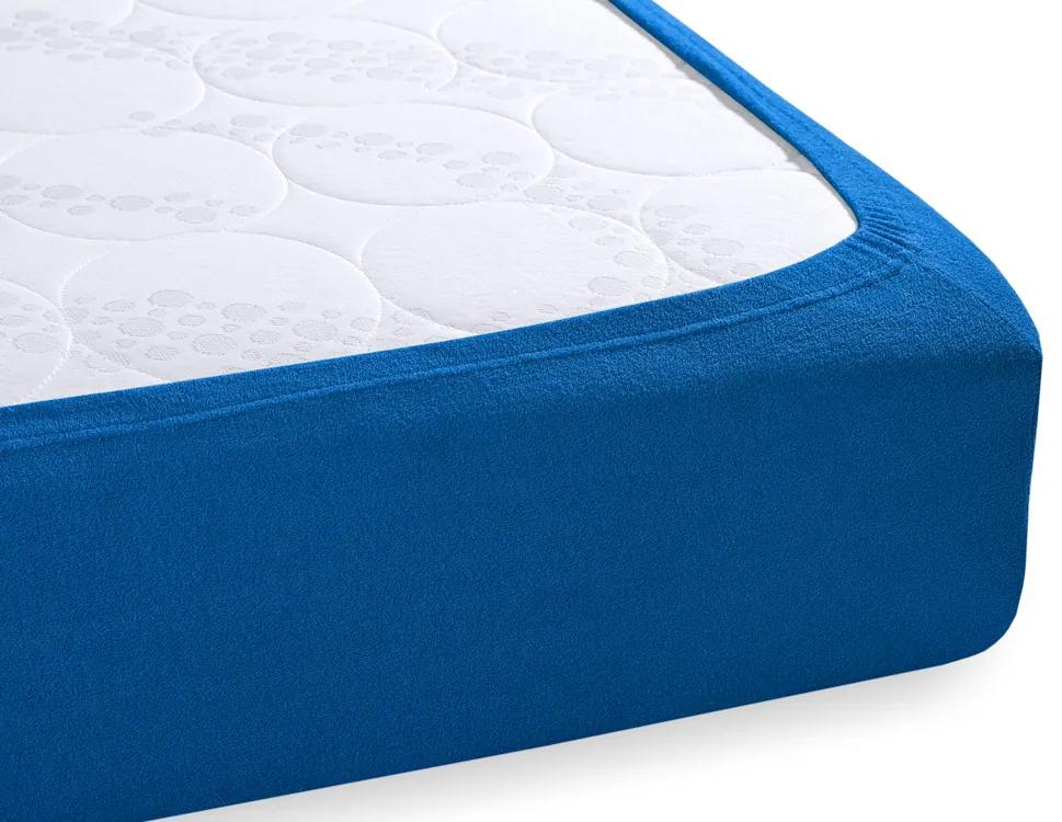 Froté napínacie prestieradlo na extra vysoký matrac FR-016 Modré 100 x 200 - výška 40 cm