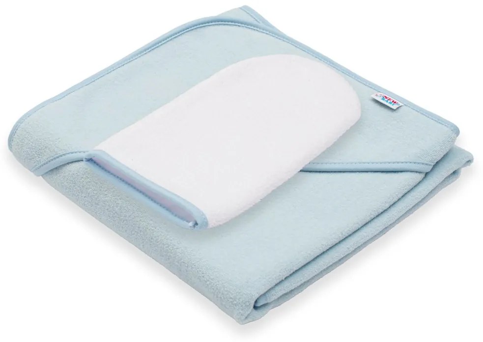 Detská froté osuška s kapuckou New Baby BASIC 80x80 modrá
