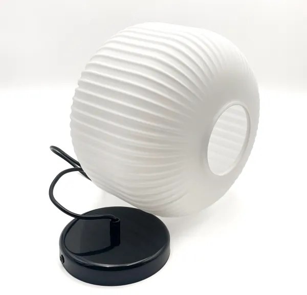 Luster na lanku HARMA 1xE27/15W/230V pr. 20 cm biela/čierna