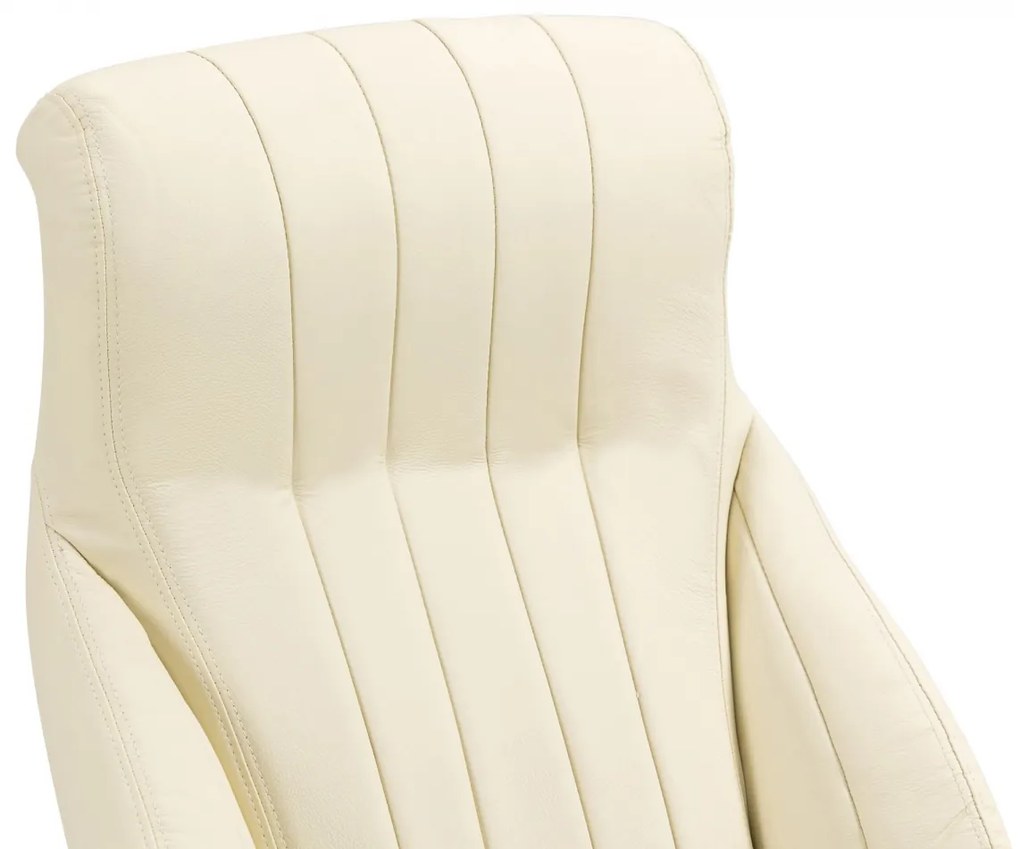 Kancelárska stolička Wigan - koža - Krémová