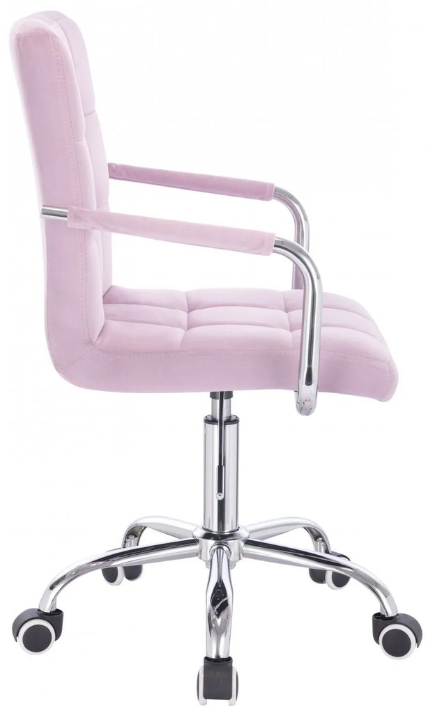 LuxuryForm DESIGN Stolička VERONA VELUR na striebornej podstave s kolieskami - levanduľa