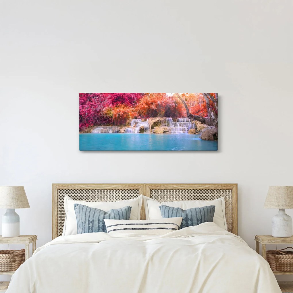 Obraz tyrkysovej lagúny, Laos, Tat Kuang Si (120x50 cm)