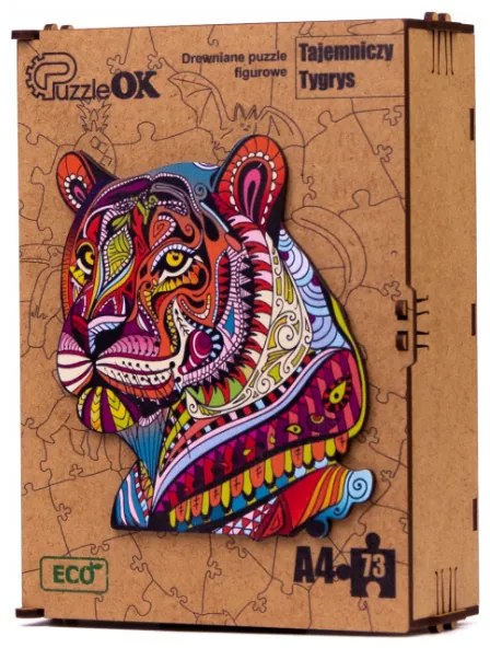 007120 3D drevené puzzle handmade - Tiger A4