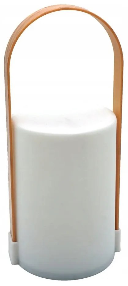 LED stolná lampa s rukoväťou LUNARI 25 cm, biela