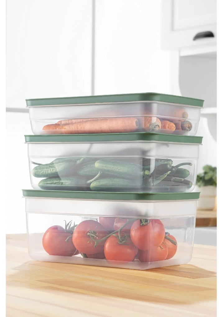 Sada 3 ks potravinových boxov HUL zelená