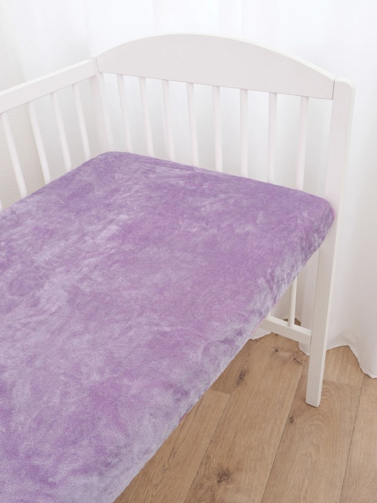 Plachta mikroplyš Deluxe do postieľky 60 x 120 cm - levanduľové