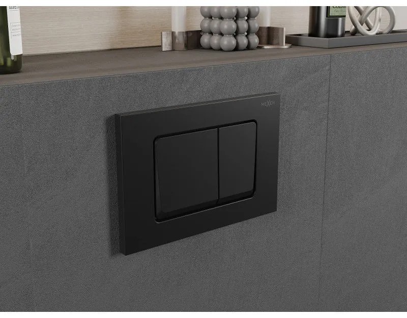 Mexen Fenix Air 10 XS, pneumatické dvojité tlačidlo na splachovanie, čierna matná, 6A1003