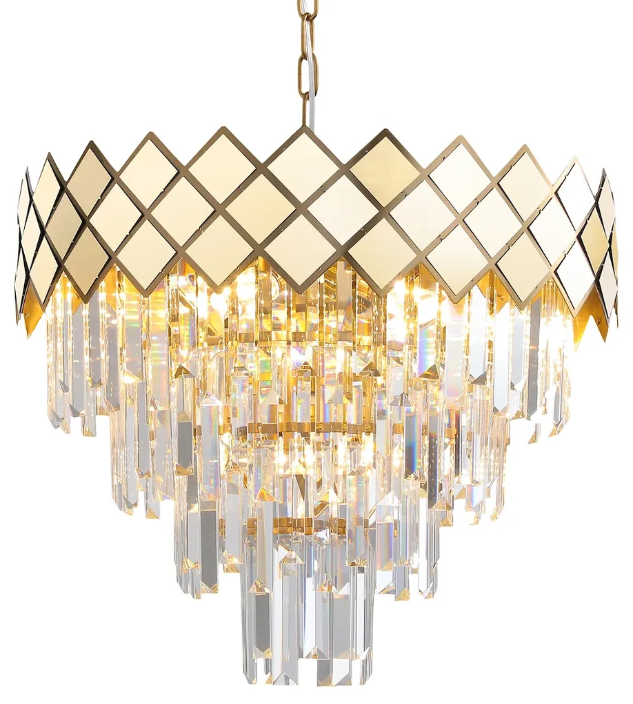 Luster Carisma II, 1x krištáľové/zlaté kovové tienidlo, (fi 50cm), g
