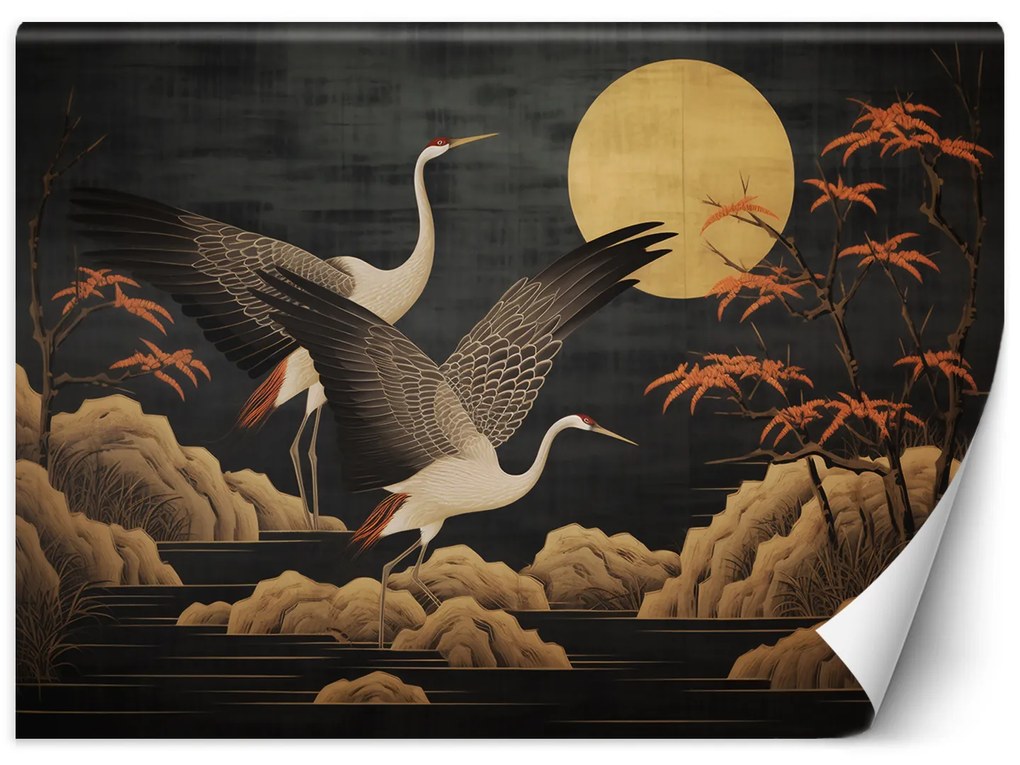 Gario Fototapeta Žeriavy a mesiac Materiál: Vliesová, Rozmery: 300 x 210 cm