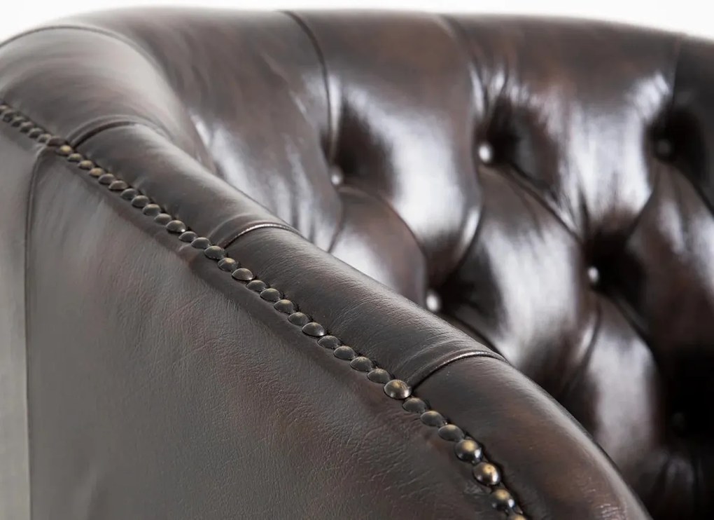 furniture-nabytek.cz - Křeslo Chesterfield Oakland z pravé kůže, hnědé