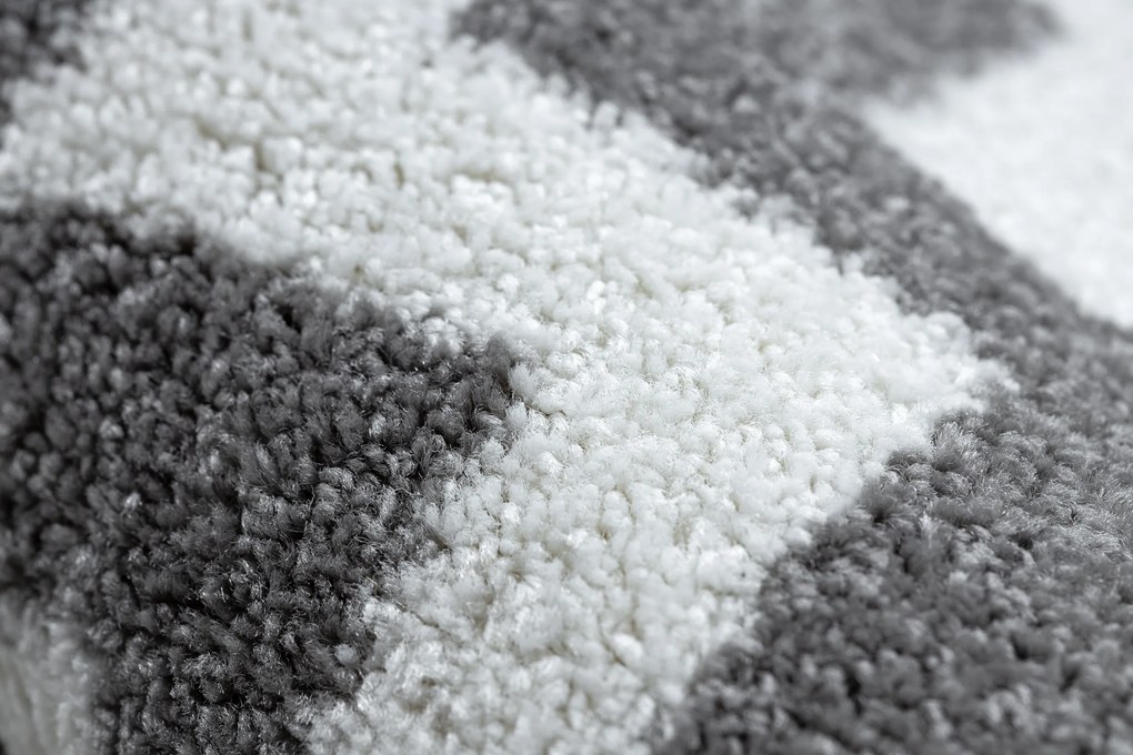 Okrúhly koberec SKETCH - F561 Cik - cak, sivo - biely