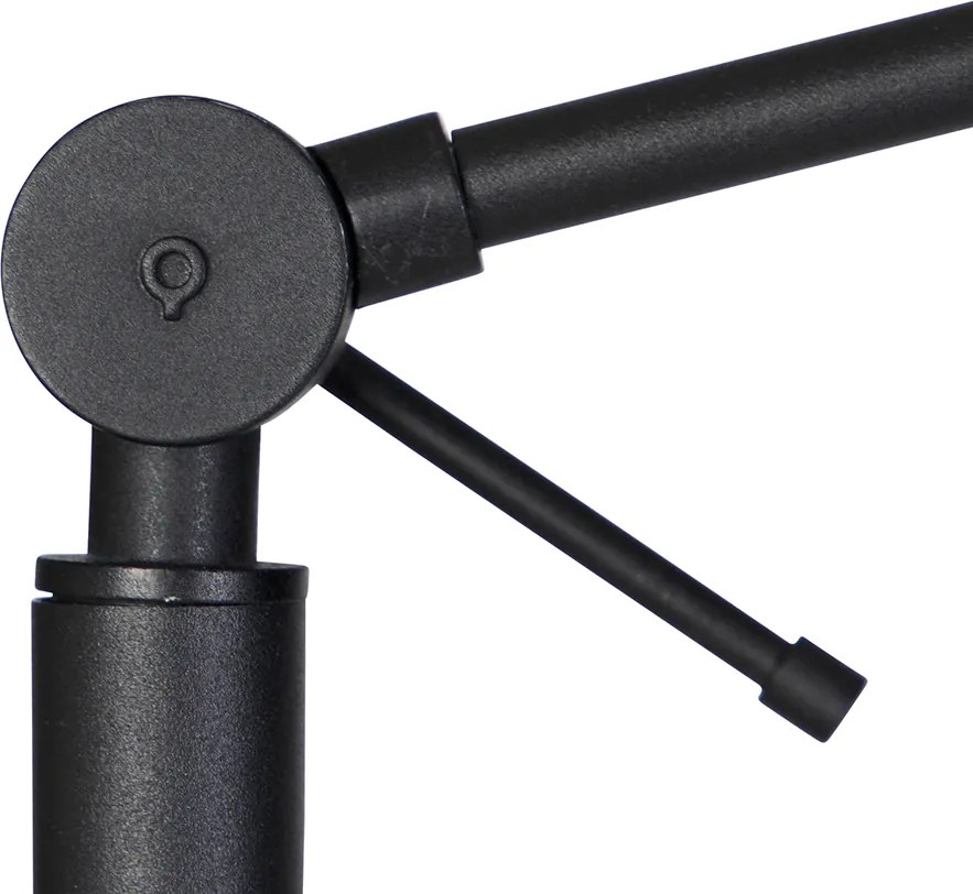 Stojaca lampa čierna so svetlohnedým tienidlom 50 cm nastaviteľná - Editor