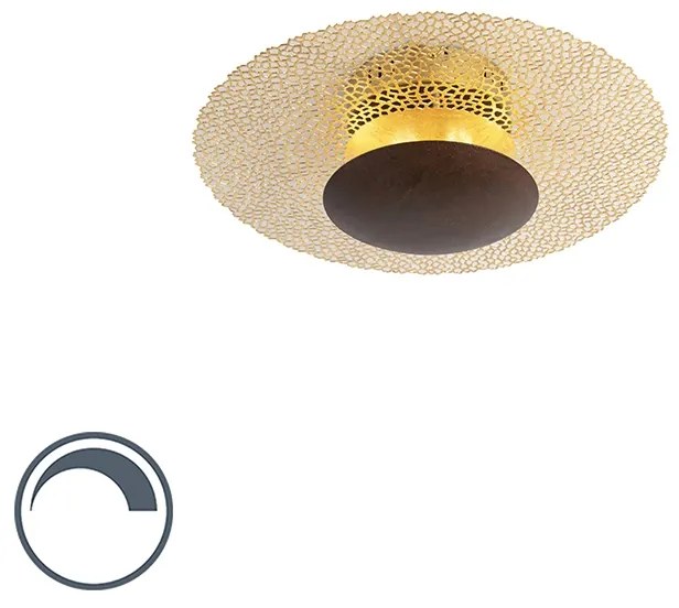 Vidiecke stropné svietidlo 45 cm vrátane LED a stmievača - Kréta