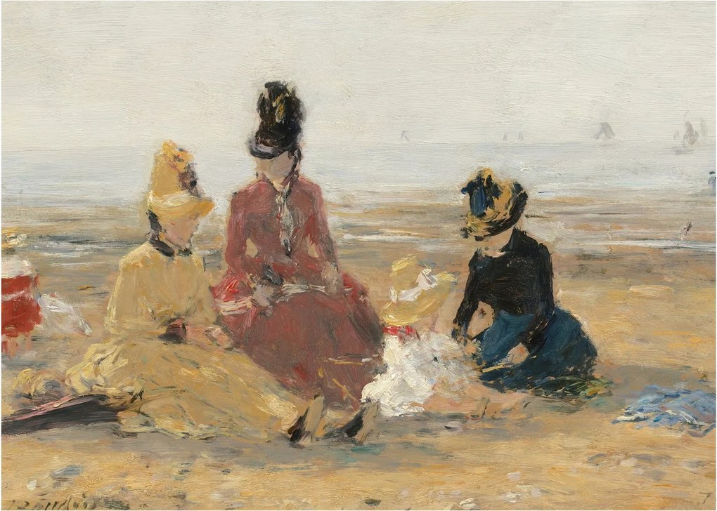 Obraz - Eugène Boudin, On the Beach, Trouville, reprodukcia (70x50 cm)