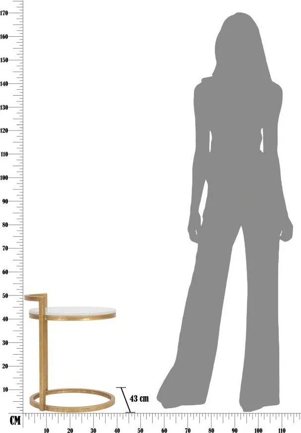 Okrúhly odkladací stolík s mramorovou doskou ø 40,5 cm Round Marble – Mauro Ferretti