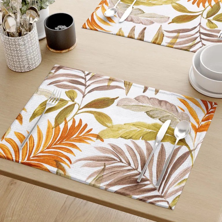 Goldea prestieranie na stôl loneta - farebné palmové listy - sada 2ks 30 x 40 cm