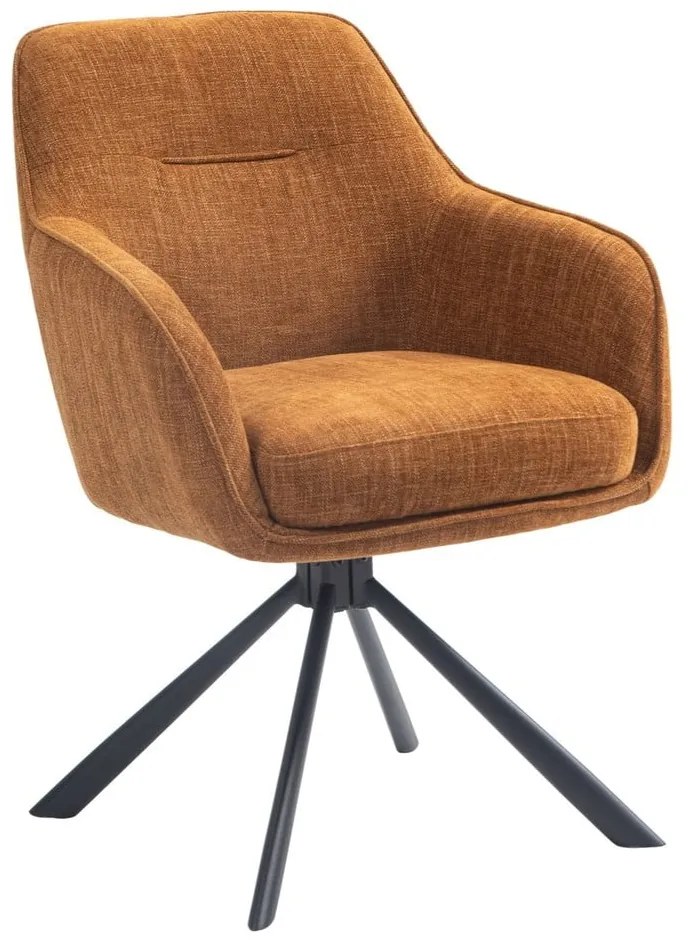 Oranžové čalúnené jedálenské kreslá v súprave 2 ks Avola – Unique Furniture