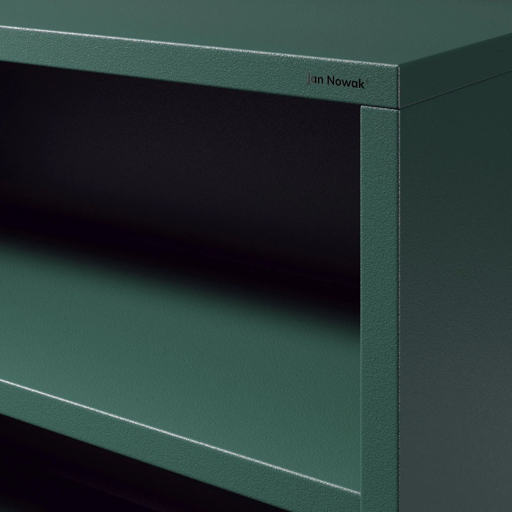 Nízky policový regál LUCA, 1000 x 900 x 350 mm, Modern: fľaškovo zelená farba