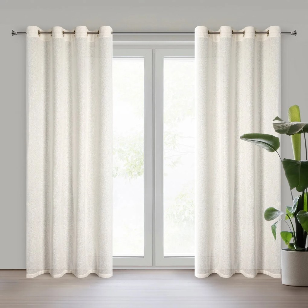 ZÁVES NA KRÚŽKOCH ESSI 140X250 CM KRÉMOVÁ