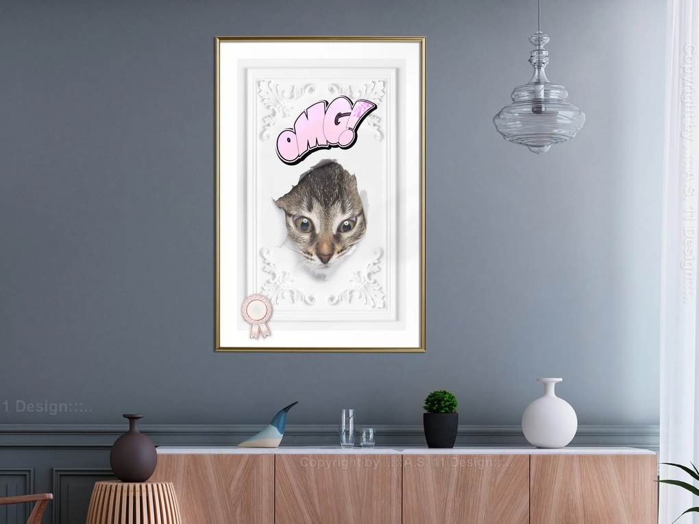 Artgeist Plagát - OMG! [Poster] Veľkosť: 20x30, Verzia: Čierny rám