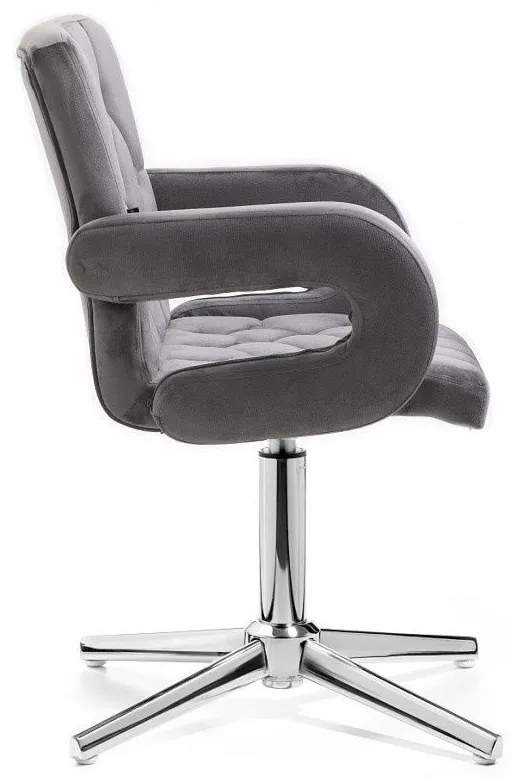 LuxuryForm DESIGN Stolička BOSTON VELUR na striebornom kríži - sivá