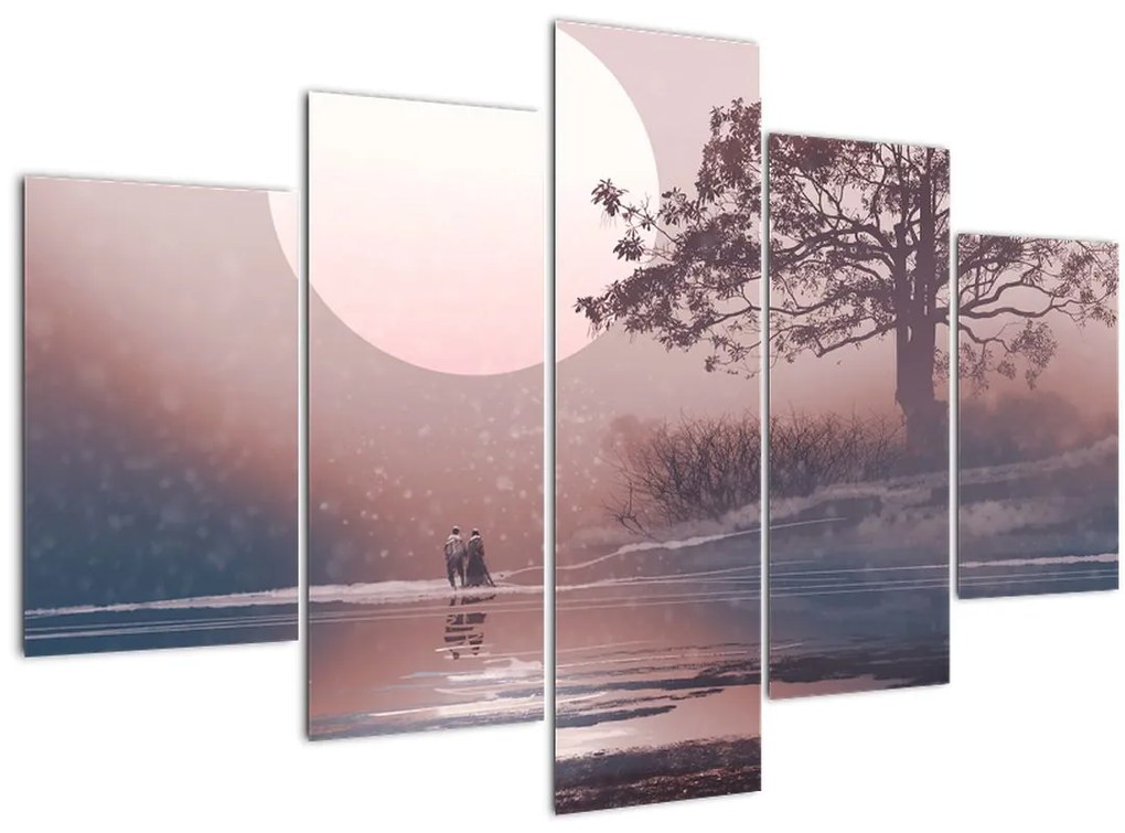 Obraz - Zamilovaný pár (150x105 cm)