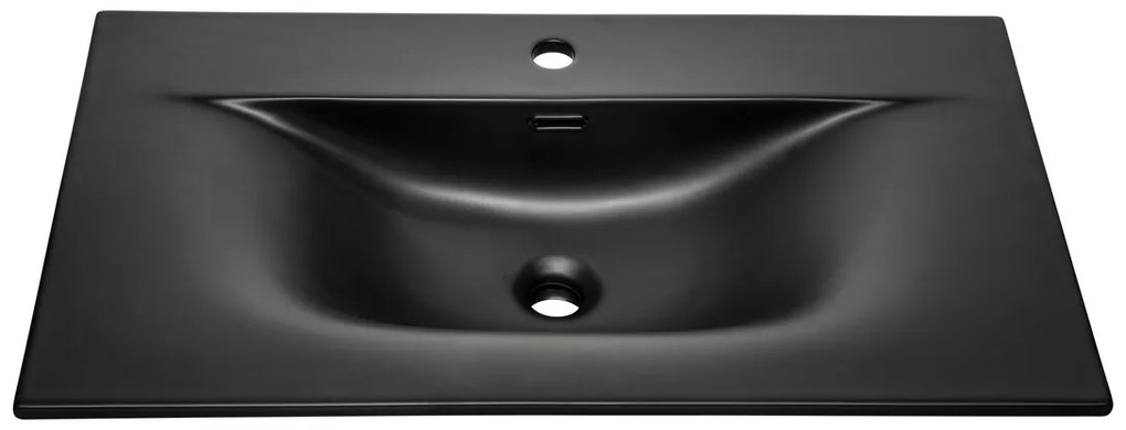 Závěsná skříňka Luxor Black I se zápustným umyvadlem 80 cm černá
