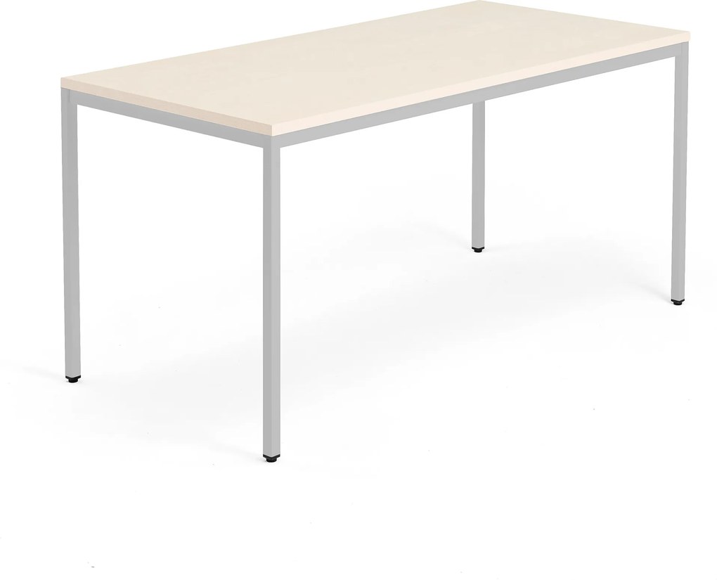 Stôl Modulus 1600x800mm, strieborná konštrukcia, breza