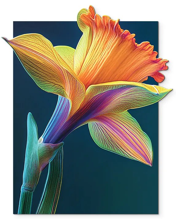 drevko | Obraz Farebný narcis 60 x 49 cm