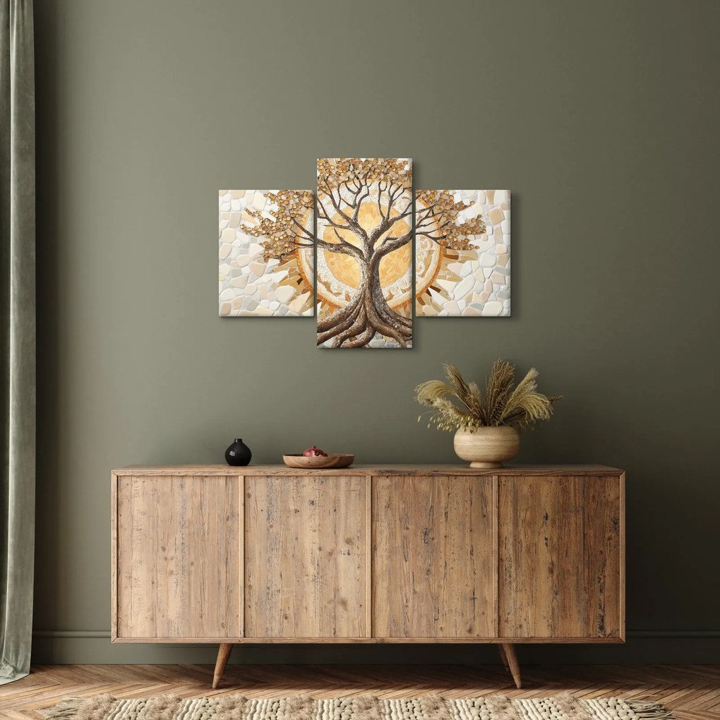 Obraz – Zlatý strom života v mozaike (90x60 cm)