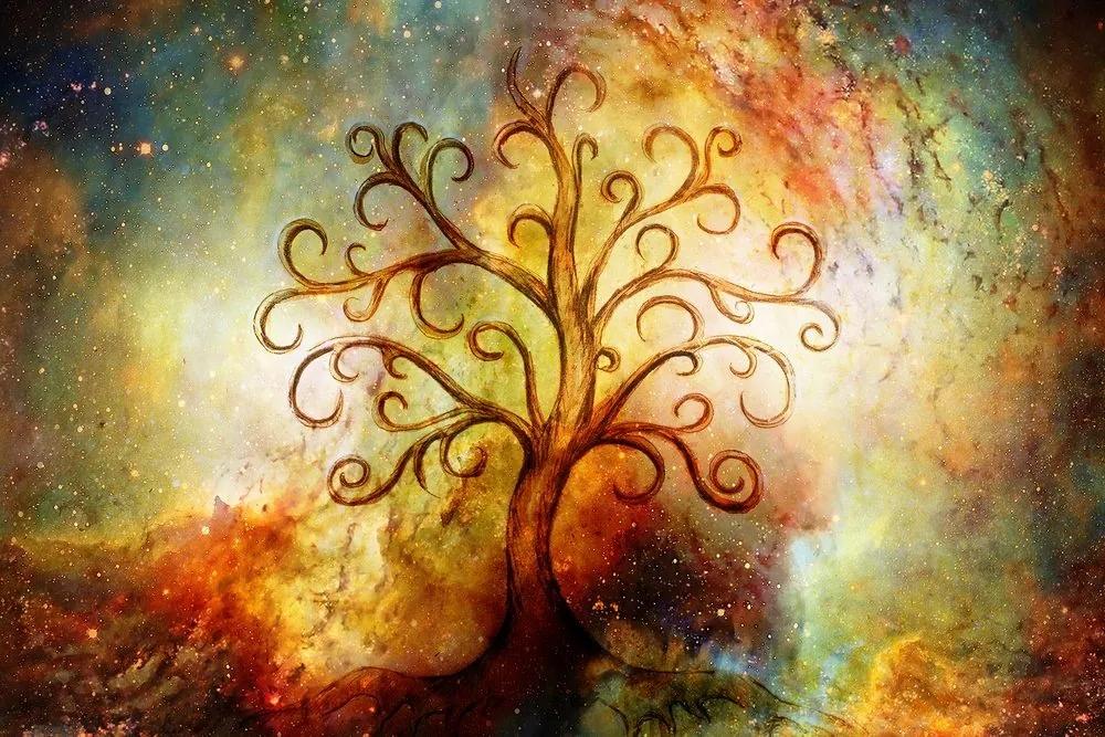 Obraz strom života s abstrakciou vesmíru - 120x80