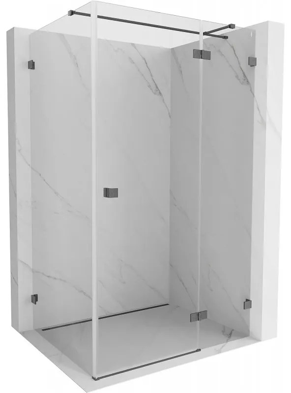 Mexen Lunar T, sklápací sprchový kút pravý 120 x 70 cm, 8mm číre sklo, profil grafit brúsený, 834T-120-070-66-00-P