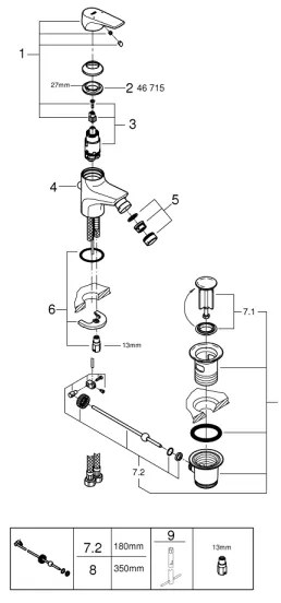 GROHE 23770000 - Bidetová batéria START FLOW lesklý chróm